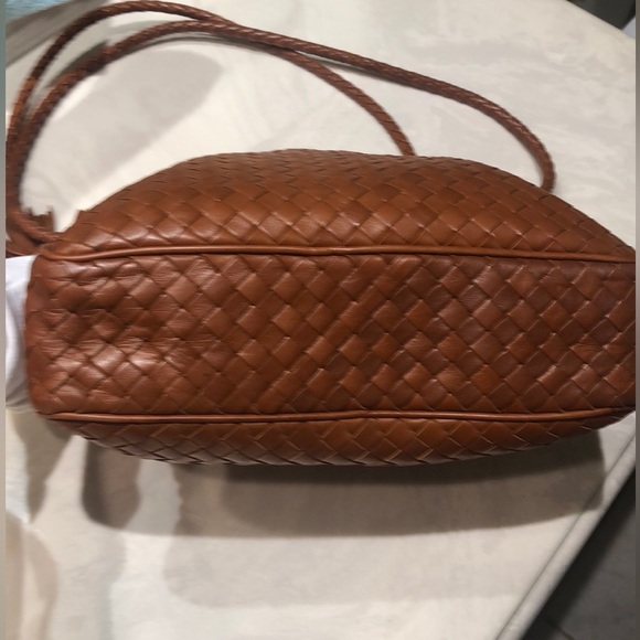 VINTAGE BOTTEGA VENETA Intrecciato Napa Shoulder Bag  Brown Gold HW - Picture 7 of 14
